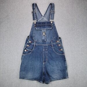 London London Denim Shortalls Womens Medium Blue Vintage 90s Carpenter Overalls